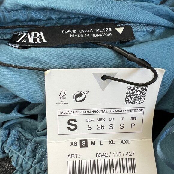 New Zara Taffeta Midi Maxi Dress Tiered Tie Straps Ruffle Romantic Wedding Guest - Picture 9 of 14